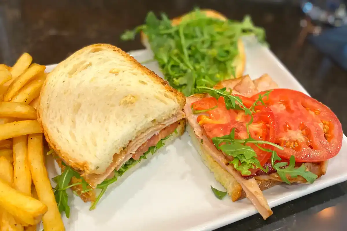 Sandwich and fries from Celtic cuisine at CMH airport.