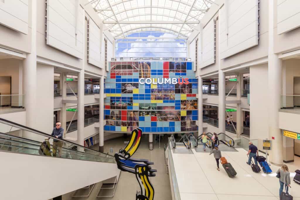 John Glenn International Airport terminal art installations at CMH