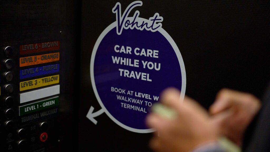 Vohnt Car Care while you travel. Book at level W walkway to terminal.