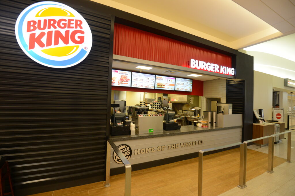 Burger King storefront in the terminal.