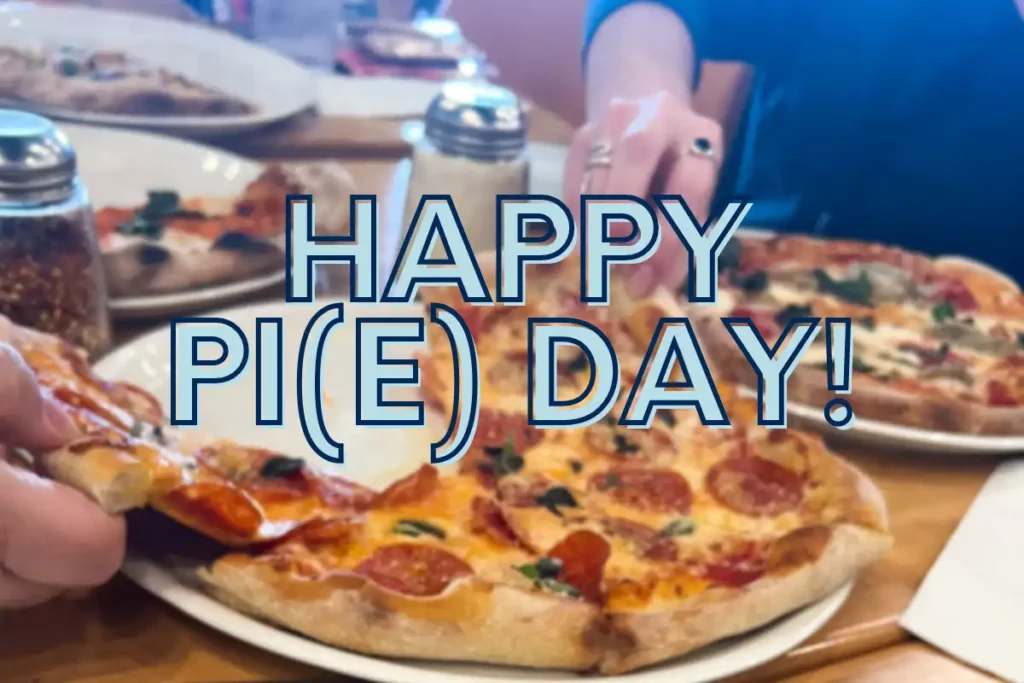 Happy PIE Day! Pizzas sitting on a table at John Glenn airport.