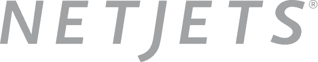 Netjets logo displayed on a gray background