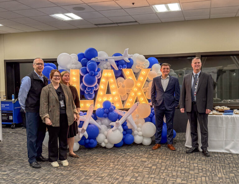 Casey Denny, Chief Development Officer, CRAA; Betsy Taylor, Manager, Passenger Airline Business Development, CRAA; Deb Scherer, Senior VP, Global Trade & Investment, One Columbus; Tanner Asadorian, Senior Analyst, Domestic Planning, United Airlines; Daren Griffin, President & CEO, CRAA.