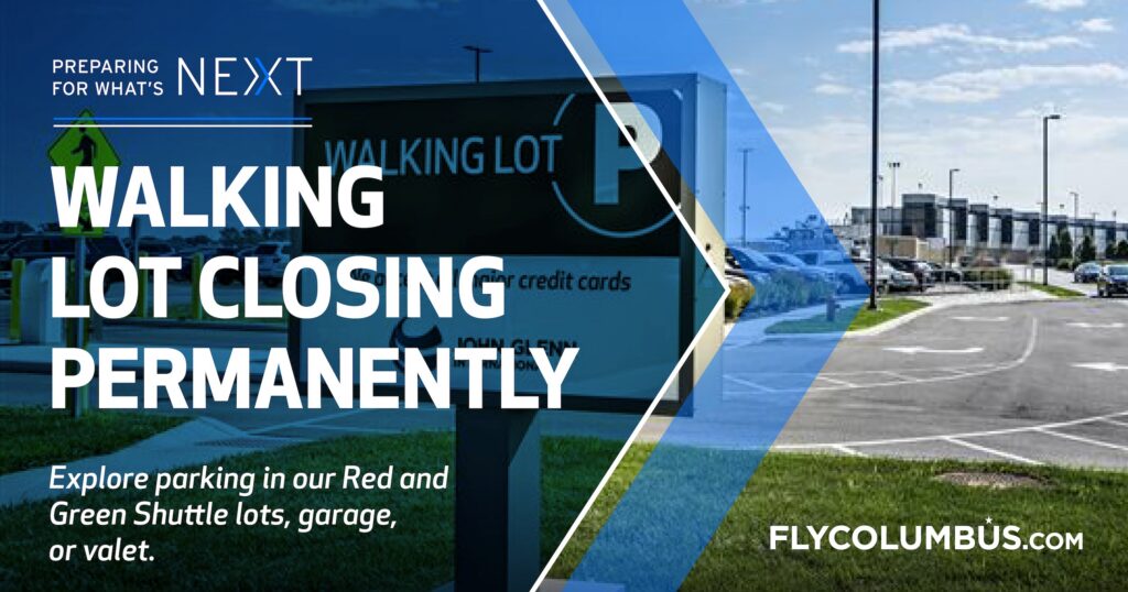 Walking lot permanently closing graphic sharing that there are other options to park.